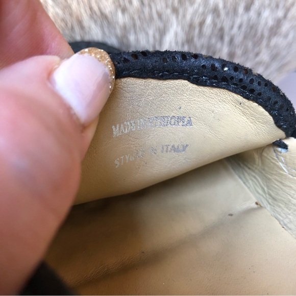 NEIMAN Marcus black Suede snake skin pattern Driving moccasin 7.5 - Picture 6 of 10